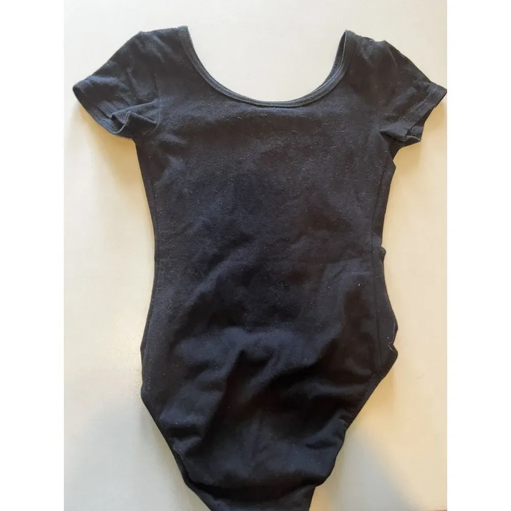 LEOTARD‎ Girls Kids Size 4T Short Sleeve Solid Black